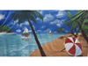 Decor Doek Caribisch Strand, Palm, Parasol