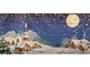 Decor Doek Winter Dorp in Sneeuw bij Nacht PVC