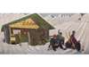 Decor Doek Wintersport Chalet Edelweiss