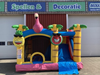 Springkussen Jumpy Happy Flamingo met glijbaan