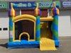 Springkussen Jumpy Happy Party met glijbaan