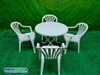 Terras Tafel rond 85 cm Wit