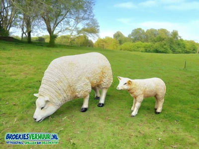 Decoratie Schapen set van 2 stuks
