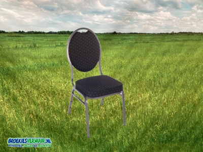 Stapelbare Gestoffeerde Stoel Zwart