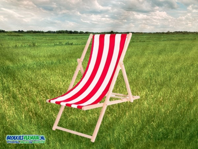 Strand Stoel Rood - Wit