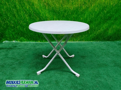 Terras Tafel rond 85 cm Wit