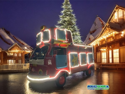 Wielen van de Bus Parade wagen verlicht