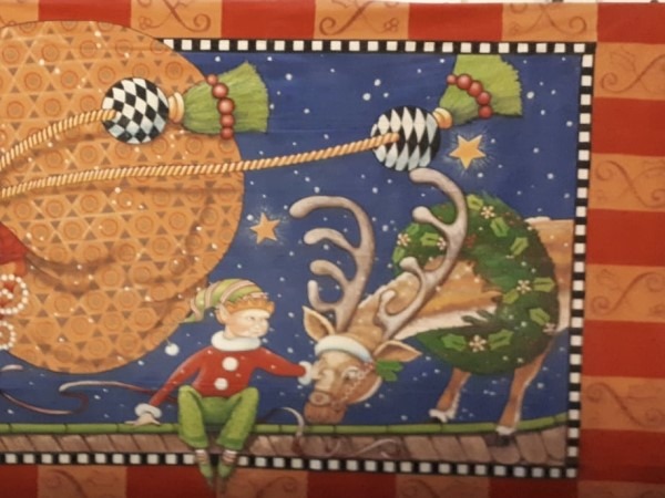 Decor Doek Kerstman in Schoorsteen