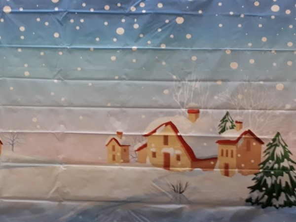 Decor Doek Winter Dorp in Sneeuw PVC
