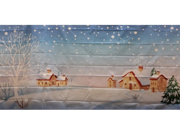 Decor Doek Winter Dorp in Sneeuw PVC