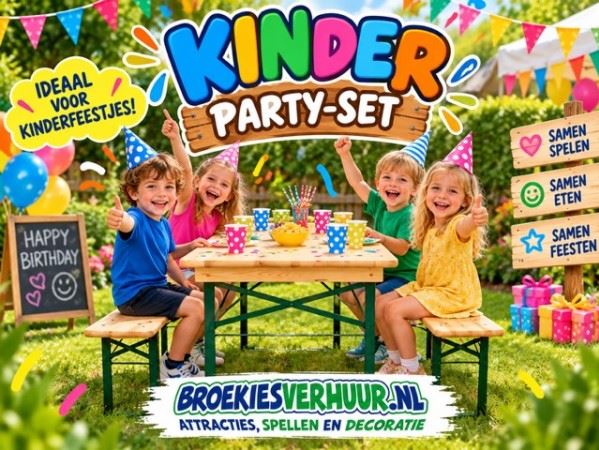 Kinder-Partyset-Biertafel-Banken-Huren-Broekiesverhuur.nl