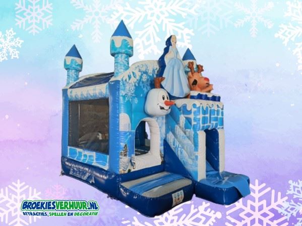 Springkussen-IJsprinses-met-glijbaan-huren-Broekiesverhuur.nl