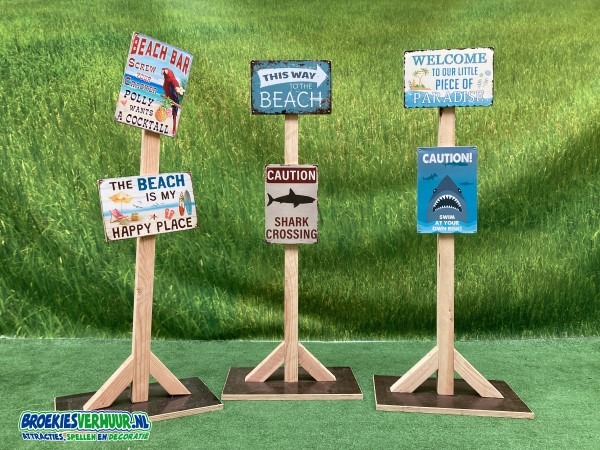 Thema decoratie bordjes beach