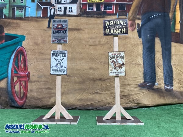 Thema decoratie bordjes Western