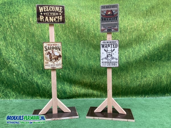 Thema decoratie bordjes Western